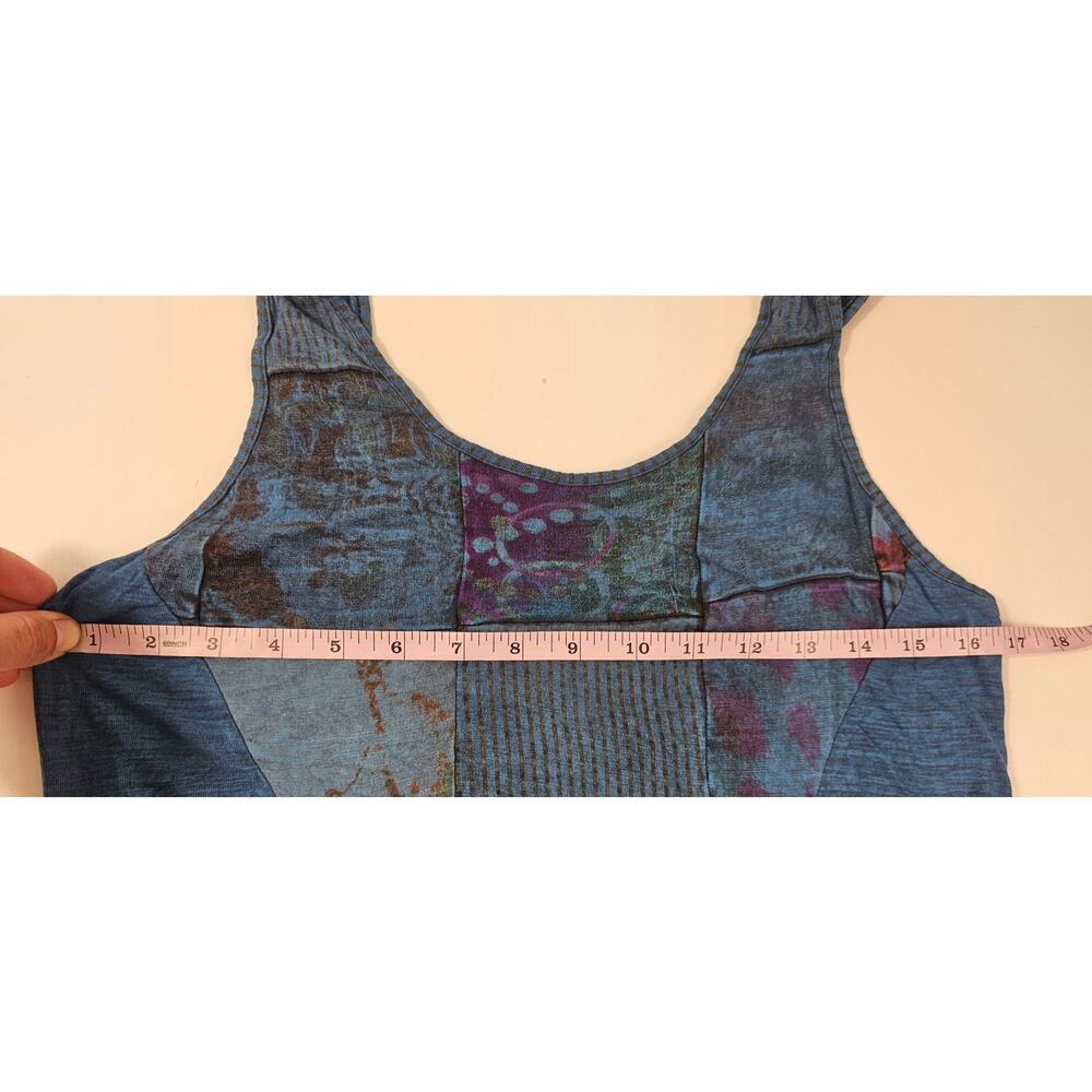Parsley & sage boho patchwork sleevless summer dress sz M tie-dye EUC comfort - Picture 6 of 7